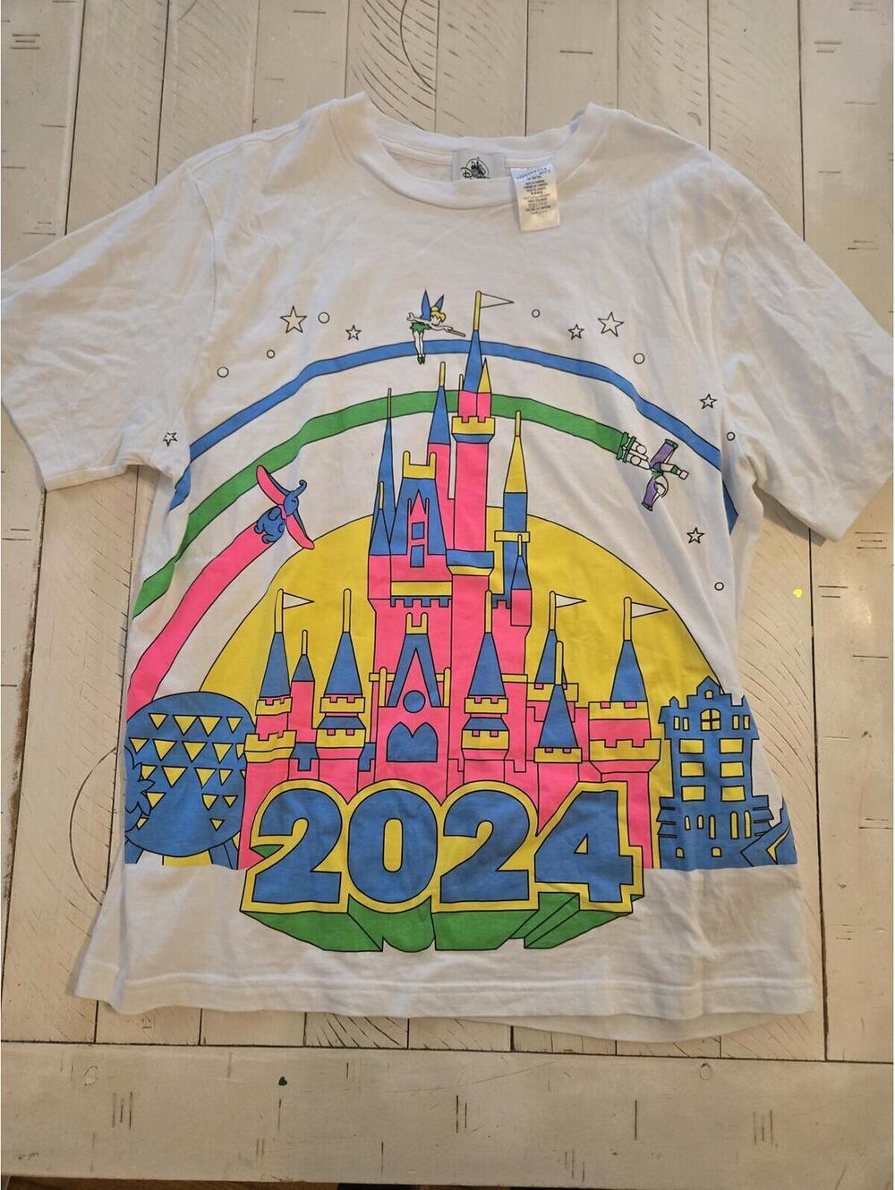 Disney Parks 2024 Castle Graphic T-Shirt Adult Medium Walt Disney World Tee